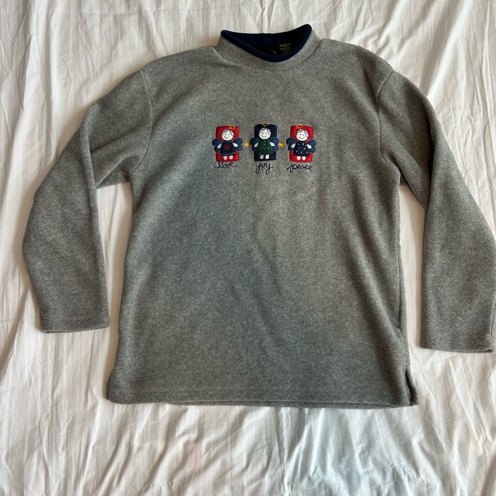 Croft & Barrow vintage Blue and Gray Fleece Pullover